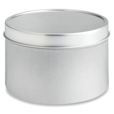 Deep Metal Tins - Round, 16 oz, Solid Lid S-23423 - Uline