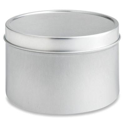 Deep Metal Tins - Round, 14 oz, Solid Lid