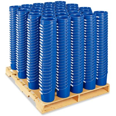 Plastic Pail Skid Lot - 1 Gallon, Blue S-17941BLUS