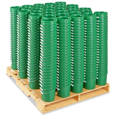 Plastic Pail Skid Lot - 1 Gallon, Green S-17941GS