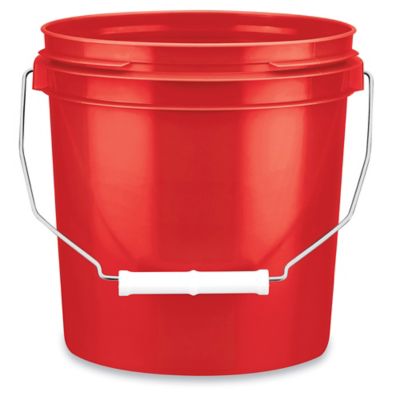Plastic Pail - 1 Gallon, Red S-17941R - Uline