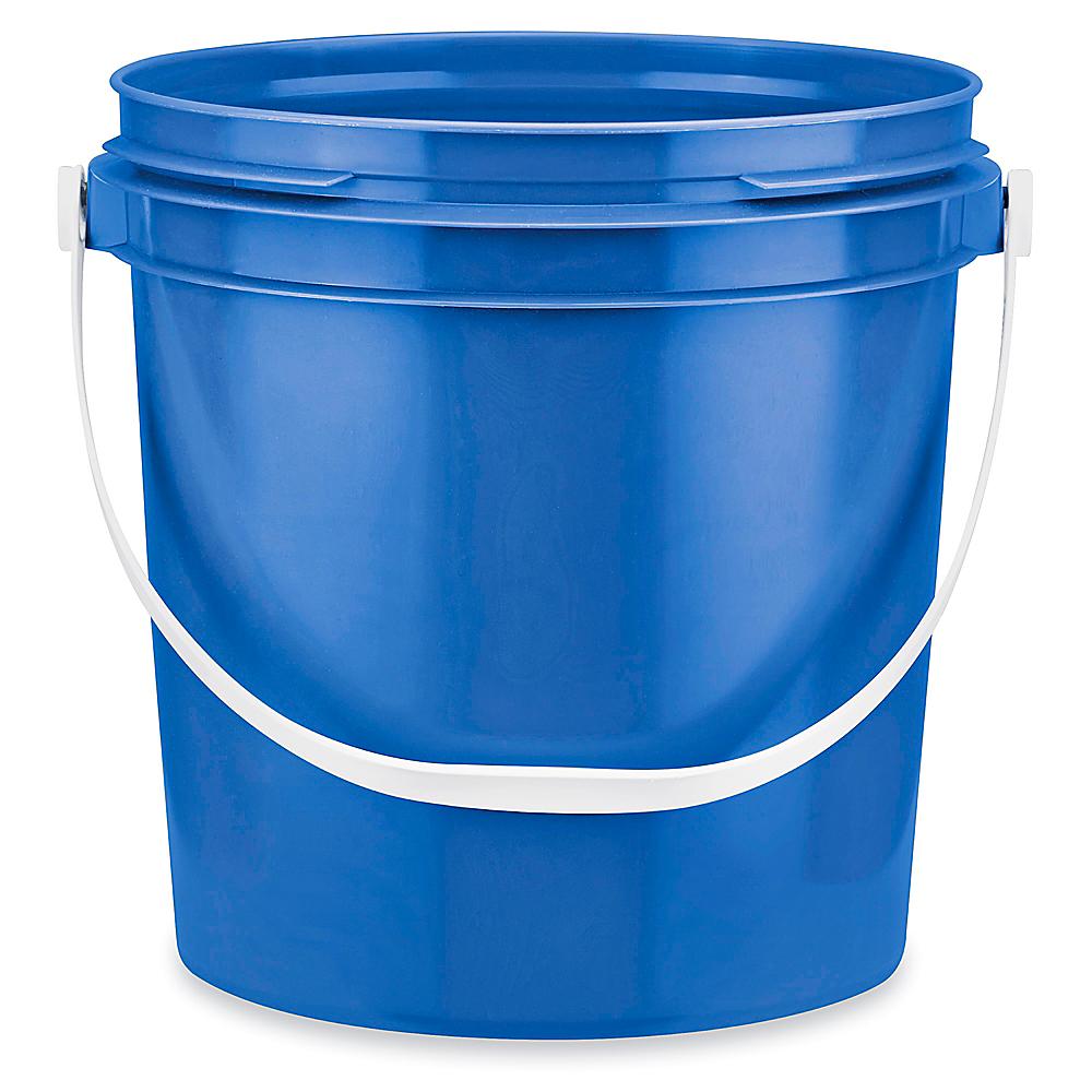 Plastic Pail with Plastic Handle - 1 Gallon, Blue S-17943BLU - Uline