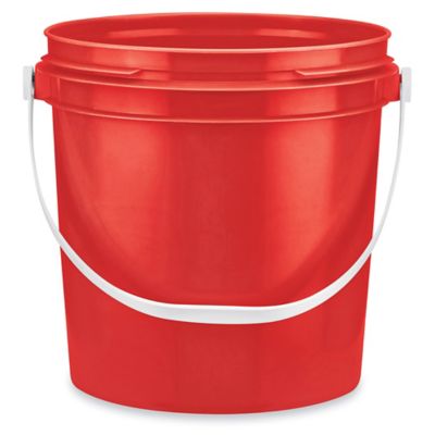 1 Gallon Pails - Plastic Handle # Pail Only, Red