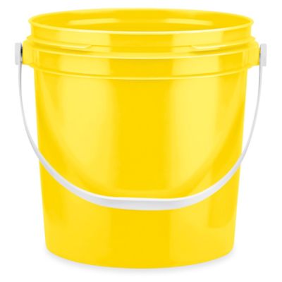 Plastic Pail - 3.5 Gallon, Yellow - ULINE - Qty of 5 - S-9942Y