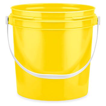 Plastic Pail with Plastic Handle - 1 Gallon, Yellow S-17943Y