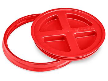 Gamma Seal Lid for 3.5, 5, 6, and 7 Gallon Plastic Pail - Red S-17945R