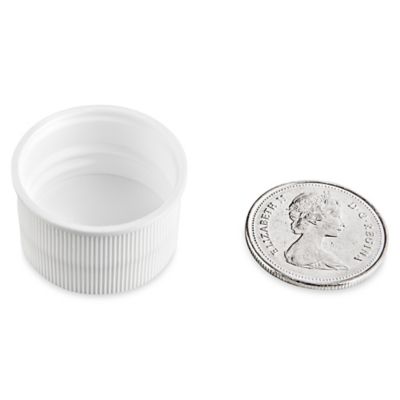 Ribbed Polypropylene Caps Bulk Pack - 24/410, White S-17979B