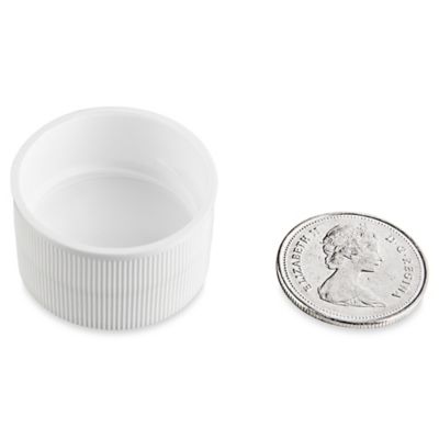 Ribbed Polypropylene Caps Bulk Pack - 28/410, White S-17981B