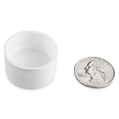 Ribbed Polypropylene Caps Bulk Pack - 28/410, White S-17981B