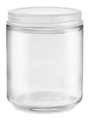  Clear Straight-Sided Glass Jars - 8 oz, Metal Cap