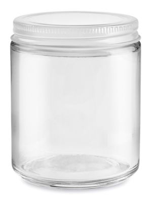 Clear Straight-Sided Glass Jars - 8 oz, Metal Cap S-17983M - Uline