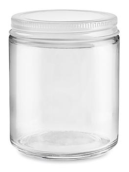 Clear Straight-Sided Glass Jars - 8 oz, Metal Lid