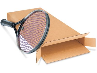 Boîtes de carton ondulé pour raquette de tennis à ouverture latérale et  rabat complet – 13 x 3 x 30 po S-17999 - Uline
