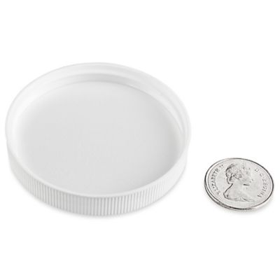 Ribbed Polypropylene Caps - 63/400, White S-18012