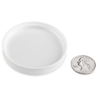 Ribbed Polypropylene Caps - 63/400, White S-18012 - Uline