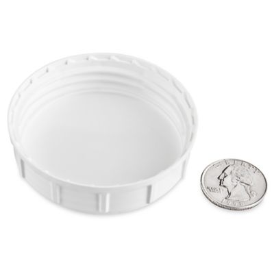 Ribbed Polypropylene Caps Bulk Pack - 63/445, White S-18016B