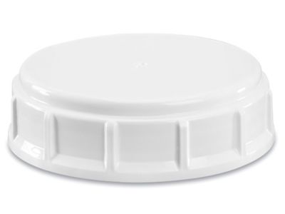 Ribbed Polypropylene Caps - 63/445, White S-18016 - Uline