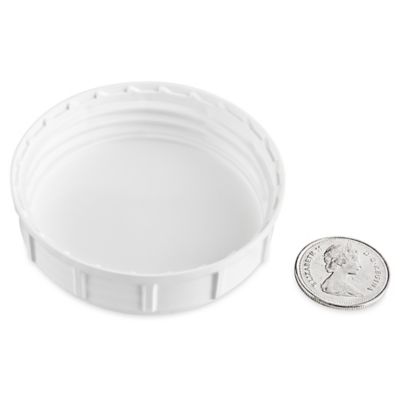 Ribbed Polypropylene Caps - 63/445, White S-18016