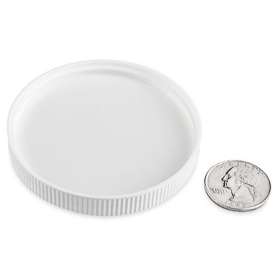 Ribbed Polypropylene Caps Bulk Pack - 70/400, White S-18017B