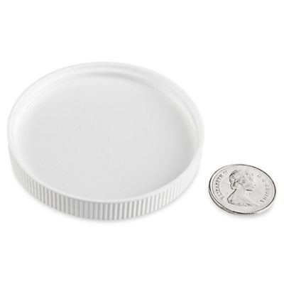 Ribbed Polypropylene Caps - 70/400, White S-18017