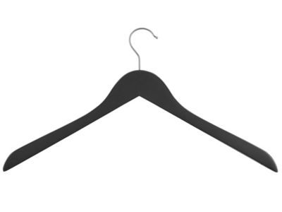 Wood Hangers - Shirt/Coat, Black - ULINE - Carton of 50 - S-18039BL