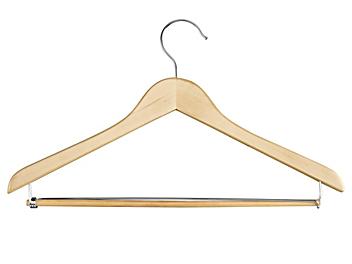 Wood Hangers - Suit with Bar, Natural S-18040NAT