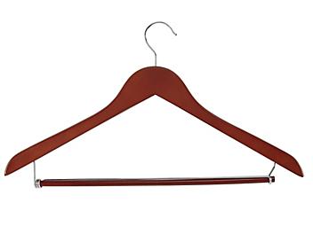 Wood Hangers - Suit with Bar, Walnut S-18040WAL