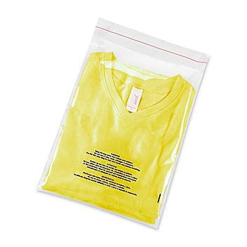 Resealable Suffocation Warning Bags - 1.5 Mil, 9 x 12" S-18055