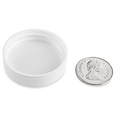 Ribbed Polypropylene Caps - 38/400, White S-18061