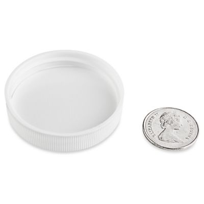 Ribbed Polypropylene Caps Bulk Pack - 48/400, White S-18067B