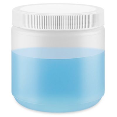Natural Round Wide-Mouth Plastic Jars Bulk Pack - 16 oz S-18071B