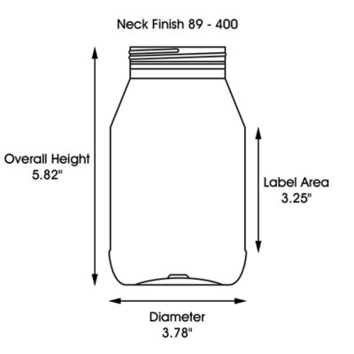 32oz (946ml) Clear PET Wide Mouth Round Plastic Jar - 89-400 Neck