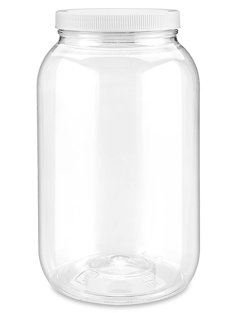 Botes de Plástico PET Redondos Transparentes de Boca Ancha - 1 Galón, 3.8 L  S-18077 - Uline