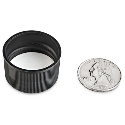 Ribbed Polypropylene Caps Bulk Pack - 28/410, Black S-18081B