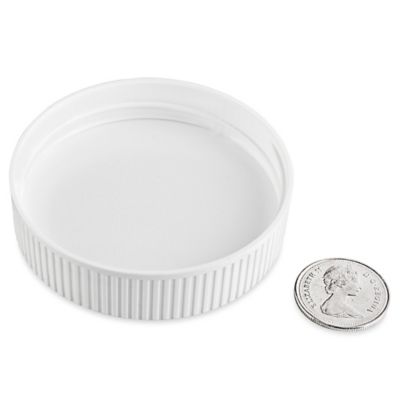 Ribbed Polypropylene Caps Bulk Pack - 70/450, White S-18104B