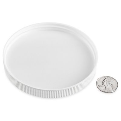 Ribbed Polypropylene Caps Bulk Pack - 110/400, White S-18108B