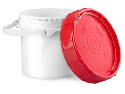 Pail, Plastic with Screw-Top Lid, 6 1/2 Gallon, Tamper Evident