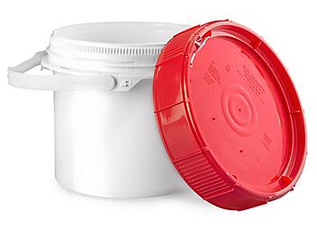 Screw Top Pail - 1.25 Gallon, Red Lid S-18114R