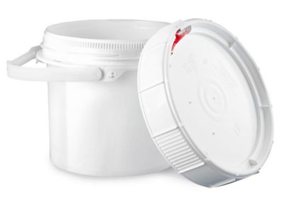 10.7 GALLON PLASTIC PAIL WITH WHITE SCREW TOP LID - WHITE