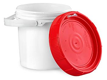 Screw Top Pail - 2.5 Gallon, Red Lid S-18115R