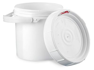 2 Gallon White Plastic Pail with Metal Handle (P5 Series)