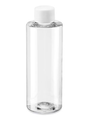 4 fl oz Clear Plastic Bottle w/ White Cap