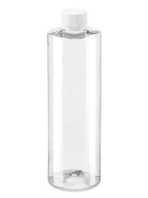 Clear Cylinder Bottles Bulk Pack - 12 oz, Standard Cap S-18122B