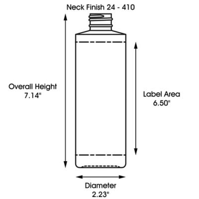 Clear Cylinder Bottles Bulk Pack - 4 oz, Standard Cap S-18120B - Uline