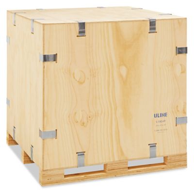 USA WOOD BOX ピンストライプ Heavy Duty Wood Crate - 48 x 48 x 48