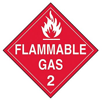 D.O.T. Placard - "Flammable Gas", Tagboard S-1829T