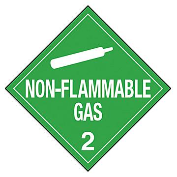 D.O.T. Placard - "Non-Flammable Gas", Tagboard