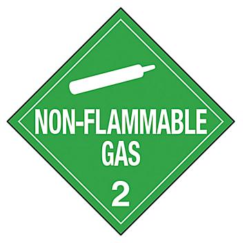 D.O.T. Placard - "Non-Flammable Gas", Tagboard S-1830T