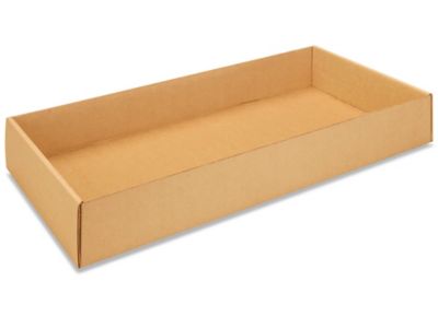 Boîtes à chaussures une pièce en carton ondulé – 12 x 7 x 4 po, kraft  S-17334 - Uline