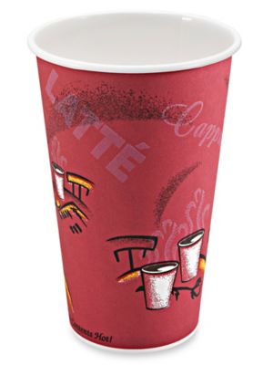 Uline Paper Hot Cups - 16 oz, White